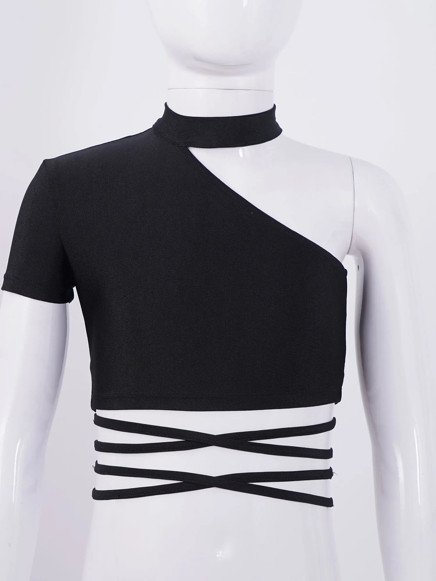 Crop Top with Cross Bandage Belt