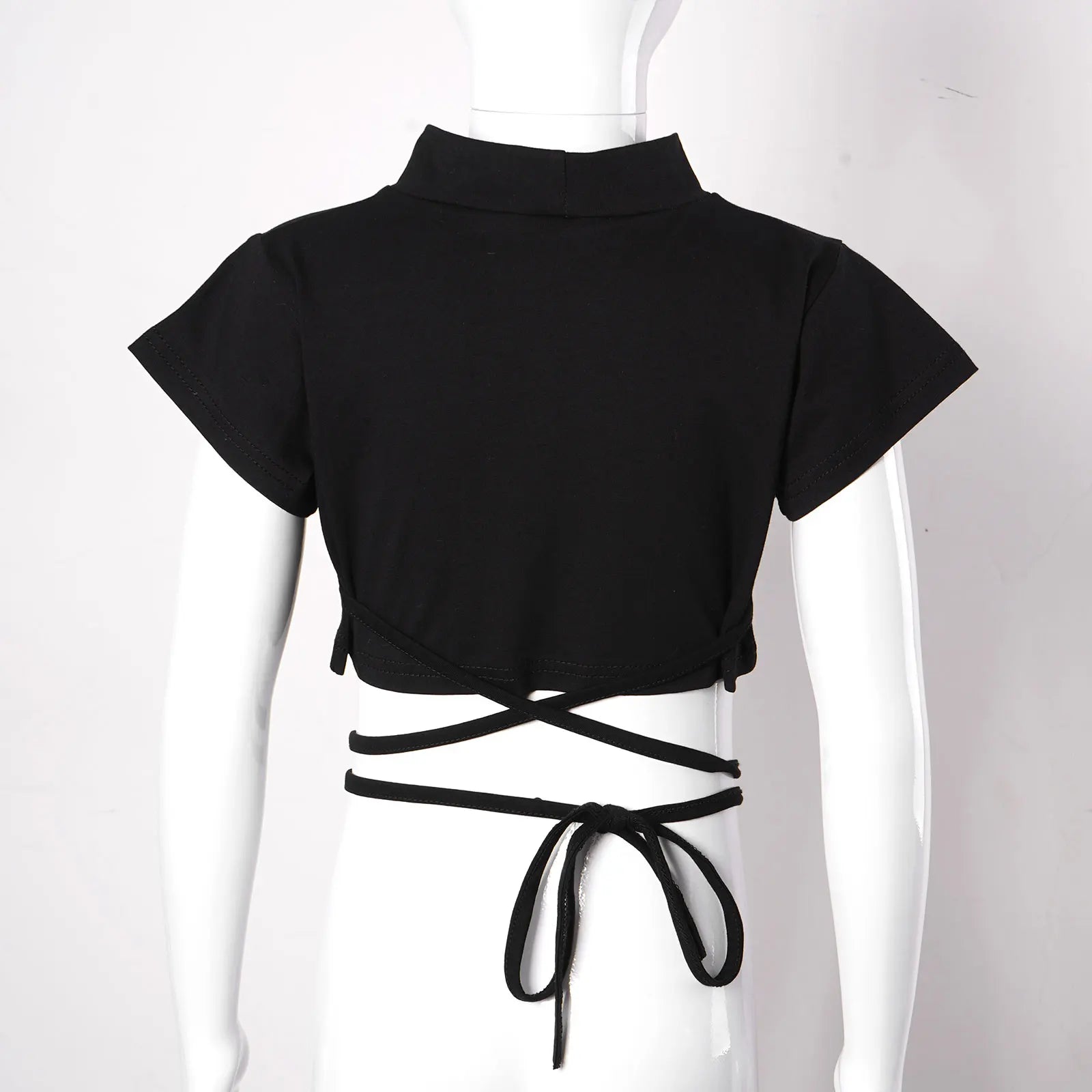 Crop Top with Cross Bandage Belt