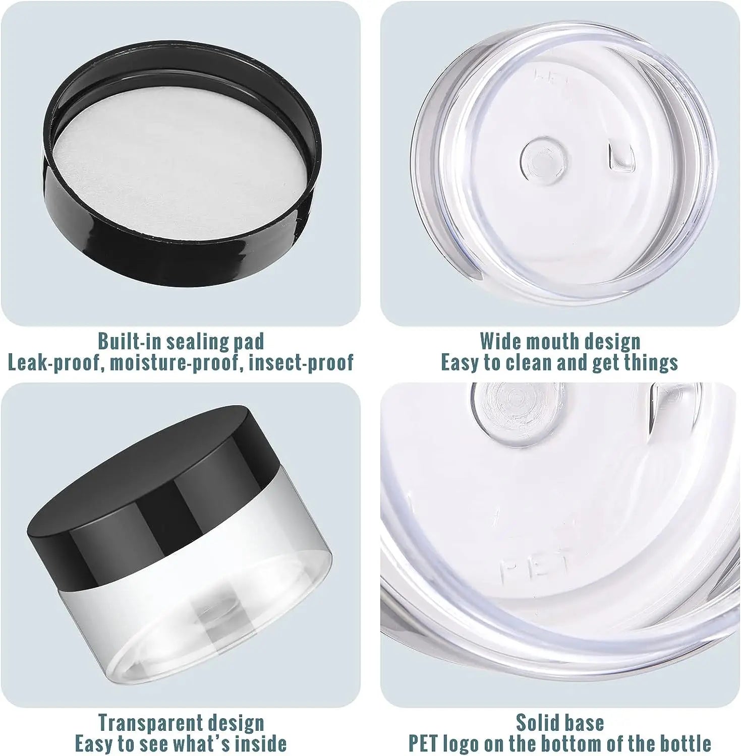 ✨ Lot de 2 Pots de Crème en Plastique