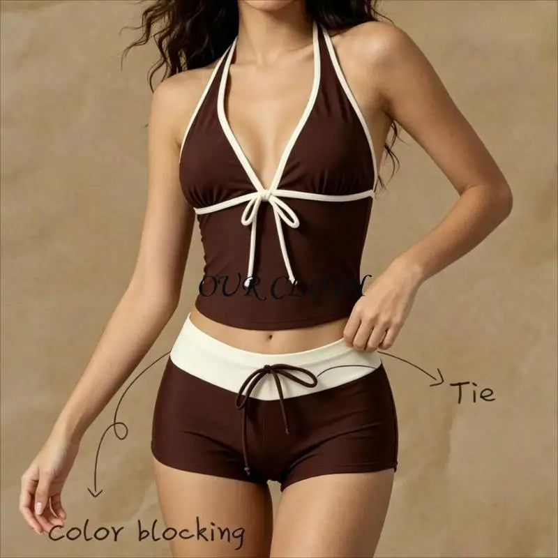 Tankini Femme 2 Pièces avec Short