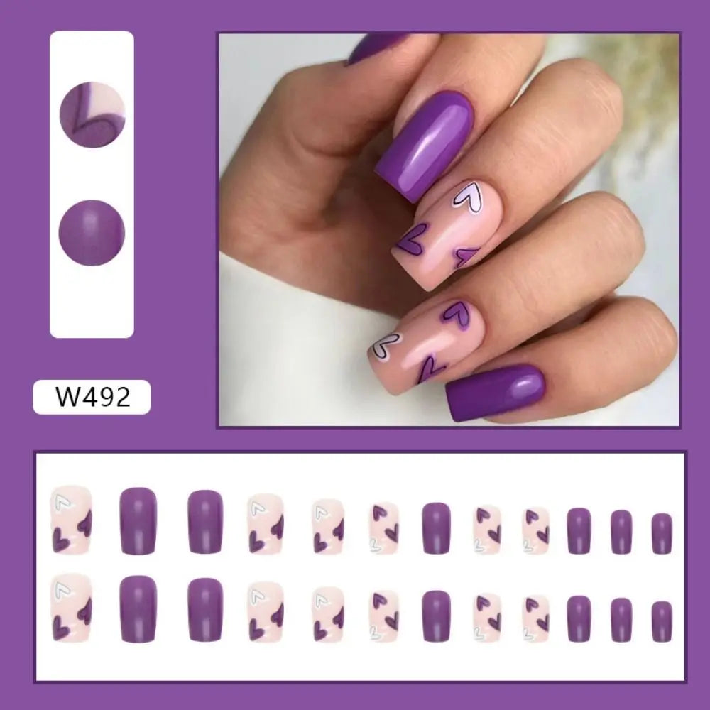 24pcs Faux Ongles Carrés