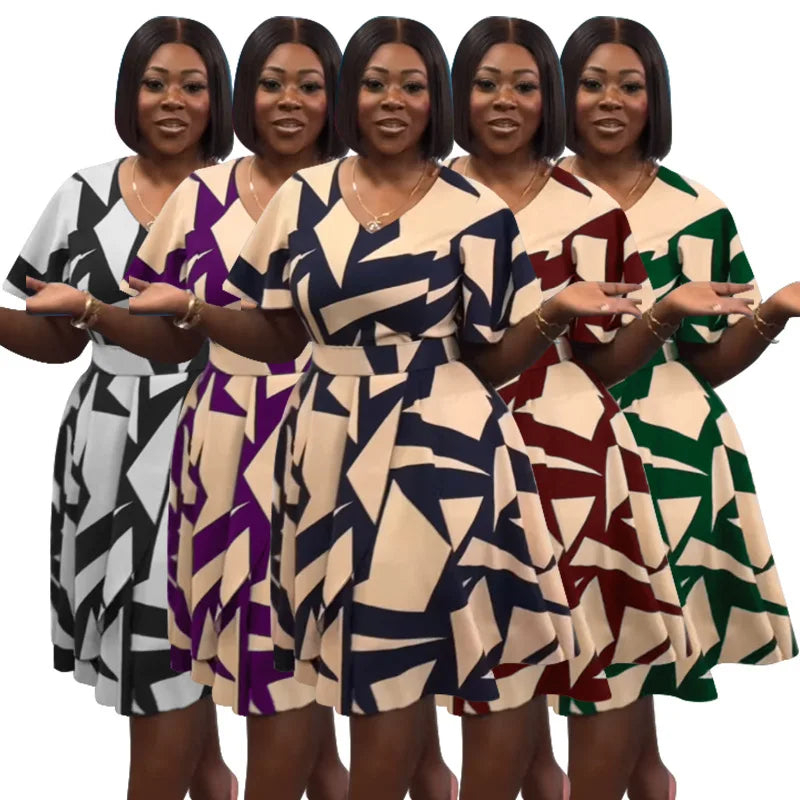 Robe Mini d'Été Femme Grande Taille