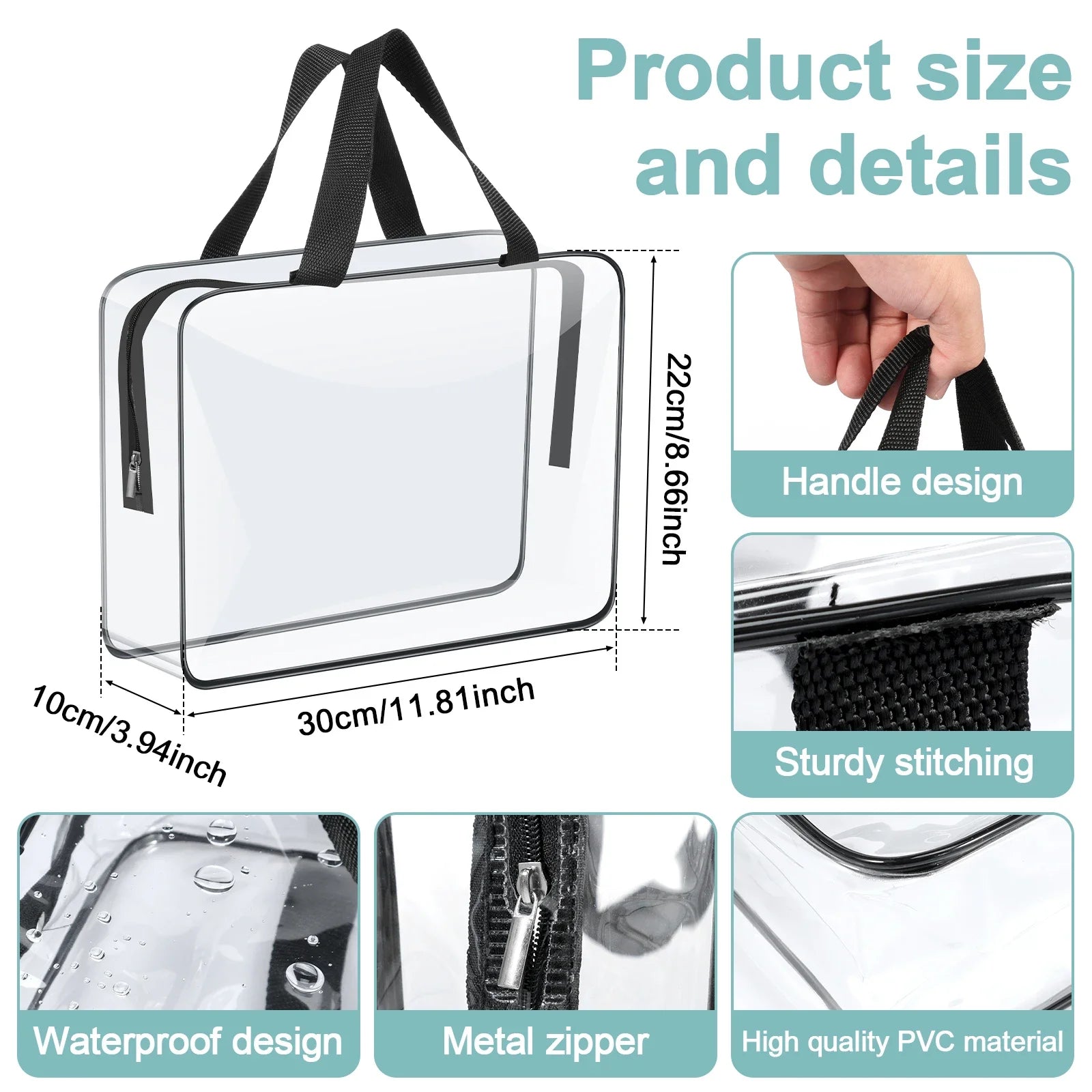 Lot de 6 Trousse Transparente