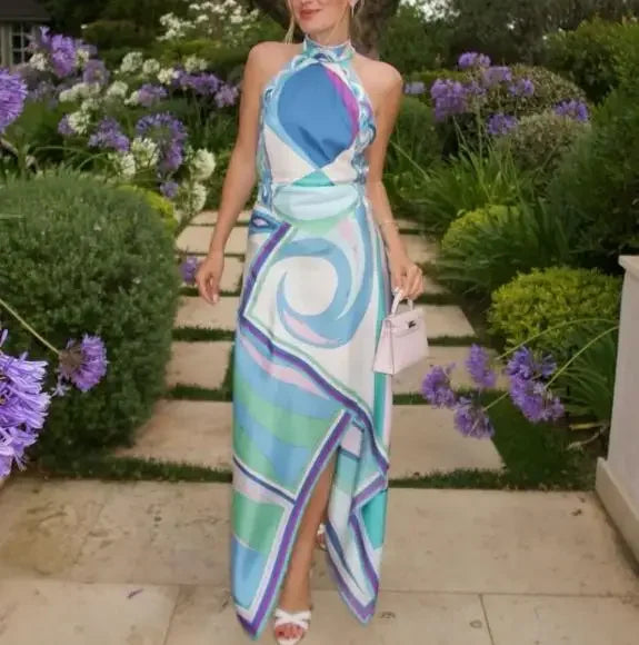 Robe Midi Femme à Imprimé Abstrait