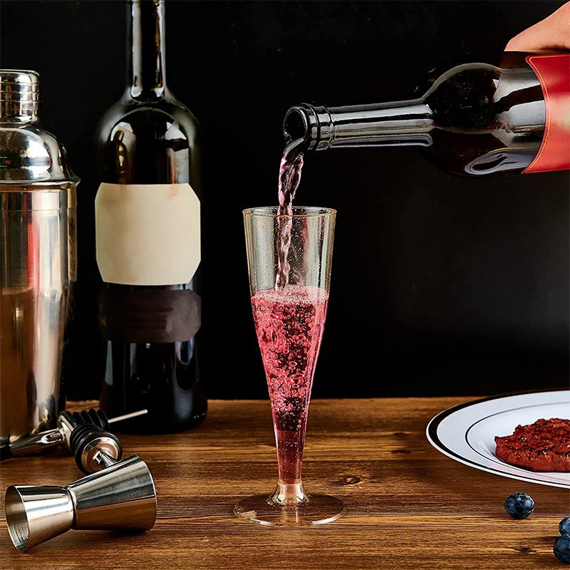 5pcs 135ml Disposable Plastic Champagne Cups