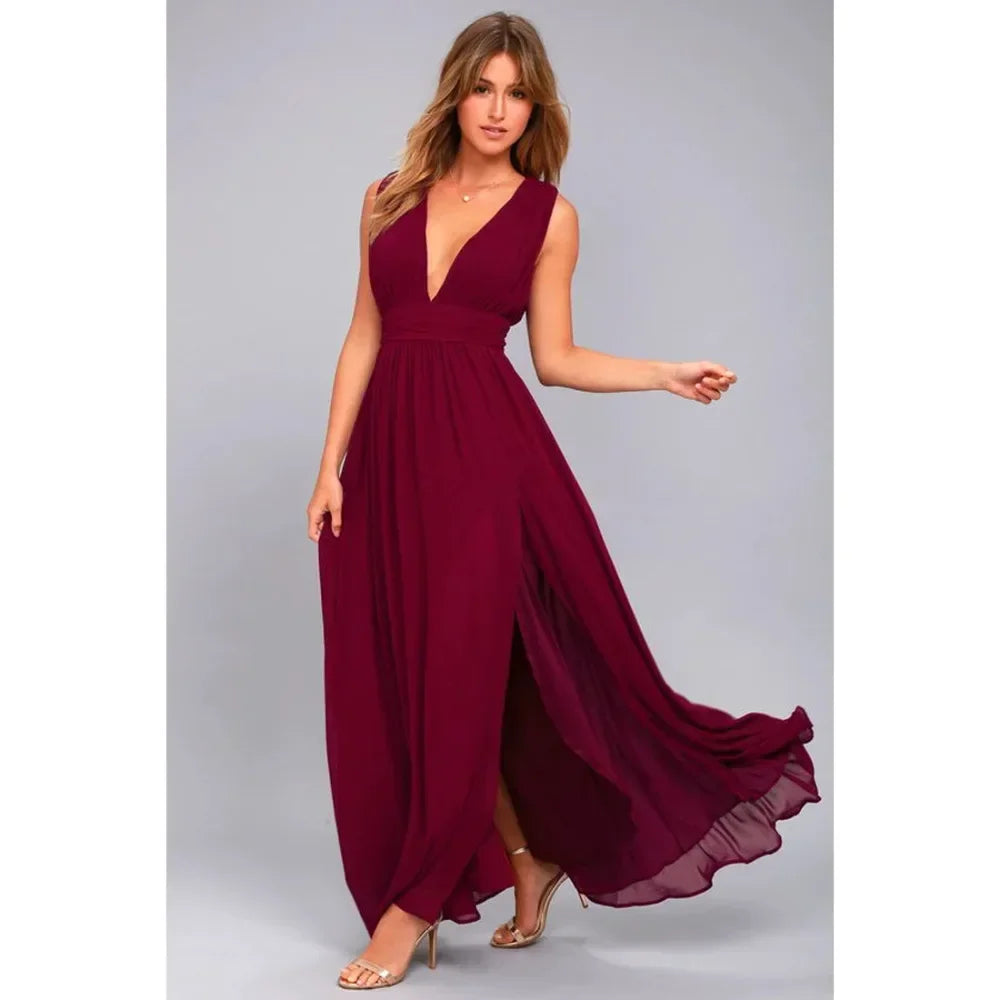 Sexy Robe Longue Dos Nu Femme
