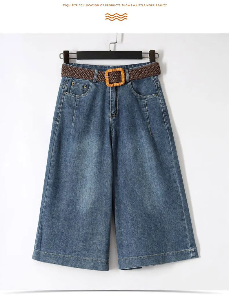 Short en Jean Bleu Femme