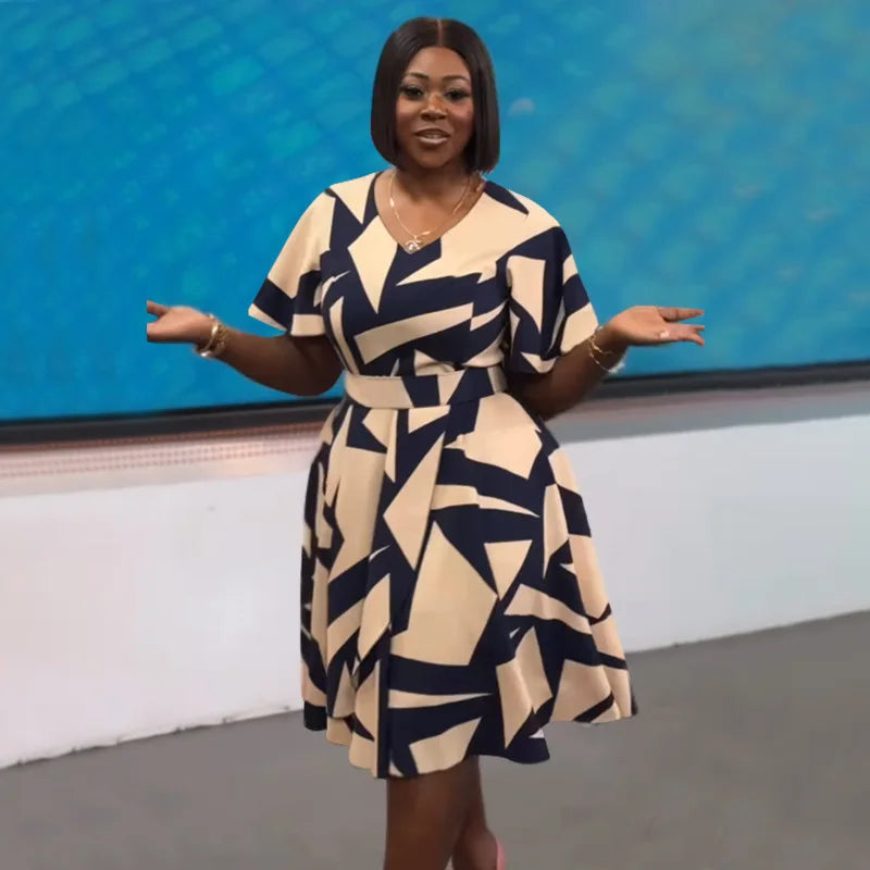 Robe Mini d'Été Femme Grande Taille