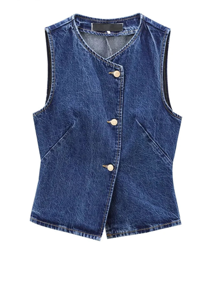 Gilet Court en Jean Femme