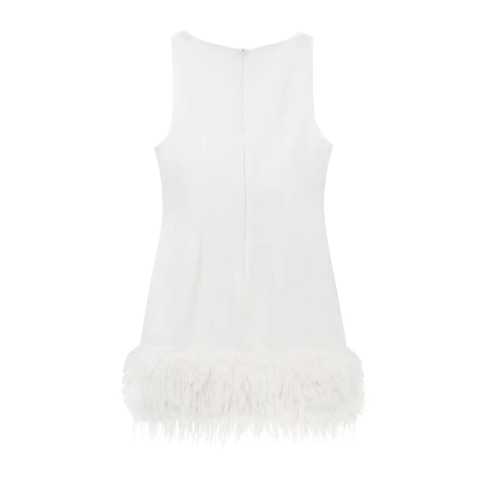 Mini Robe Noire Sexy avec Plumes