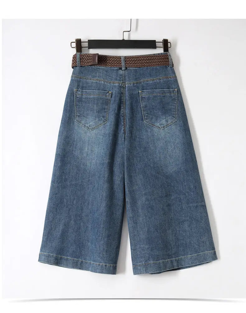 Short en Jean Bleu Femme