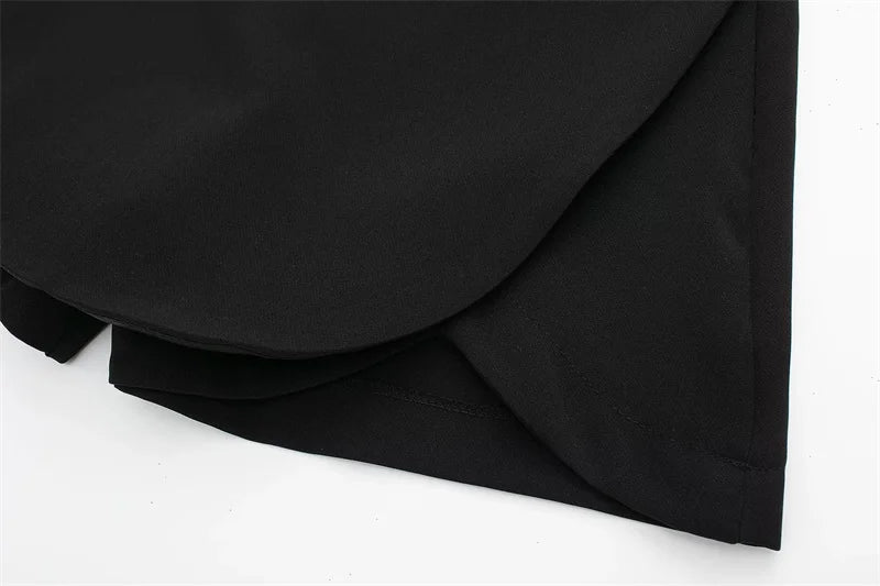 Jupe-Short Asymétrique Noir Femme