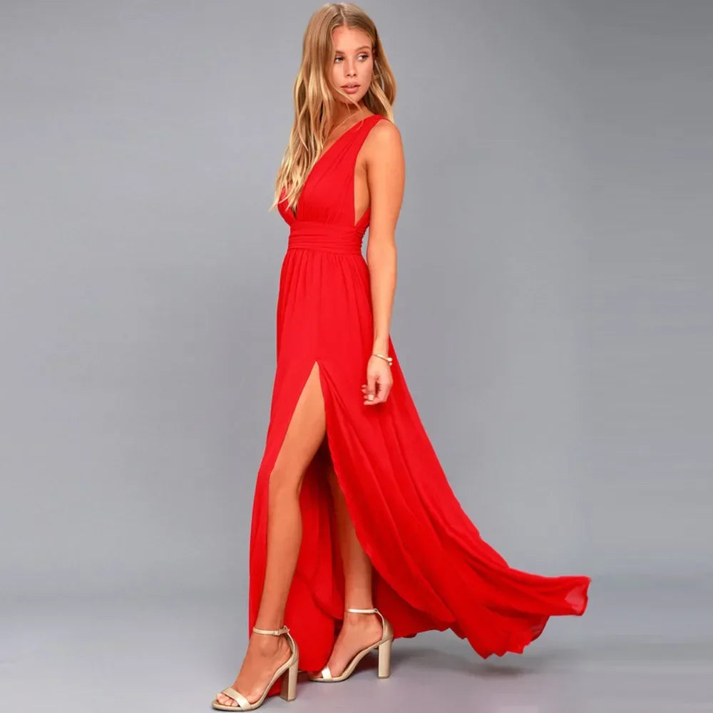 Sexy Robe Longue Dos Nu Femme
