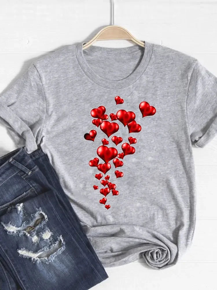 Love Heart Print T-Shirt
