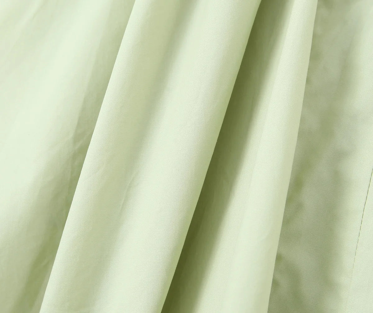 YENKYE Sexy Backless Green Elegant Halter Dress For Women Low Waist A-line Midi Summer Evening Party Dresses Cotton Robe