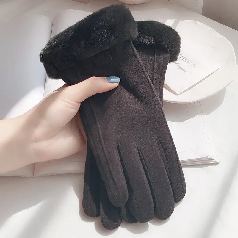 Gants d’Hiver Épais en Peluche pour Femmes