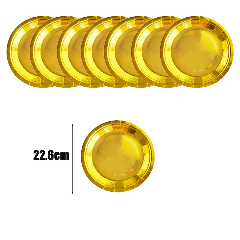 Ensemble de Vaisselle Jetable Dorée