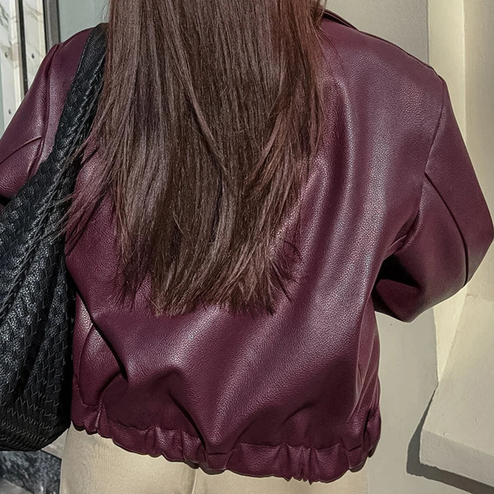 Veste en Simili Cuir Femme