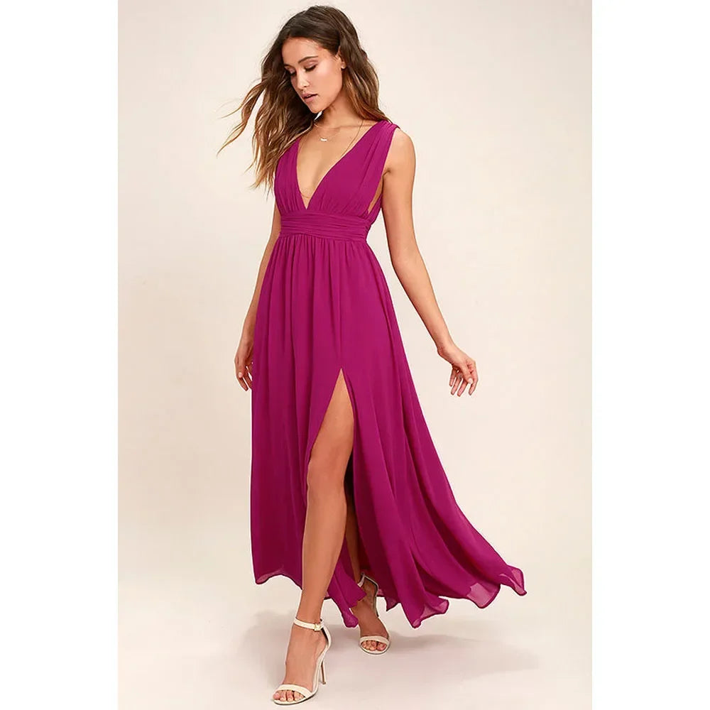 Sexy Robe Longue Dos Nu Femme