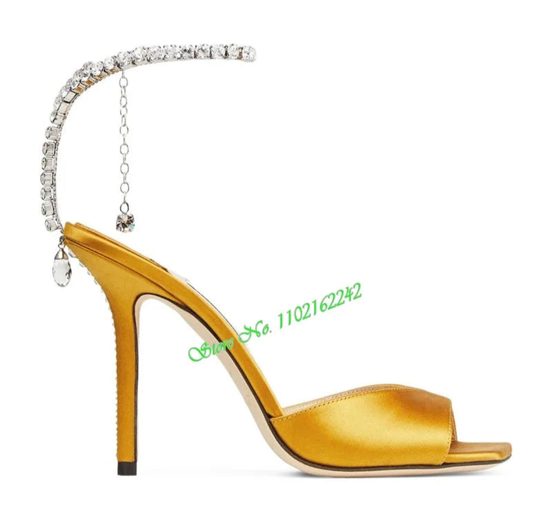 Rhinestone high heel sandals