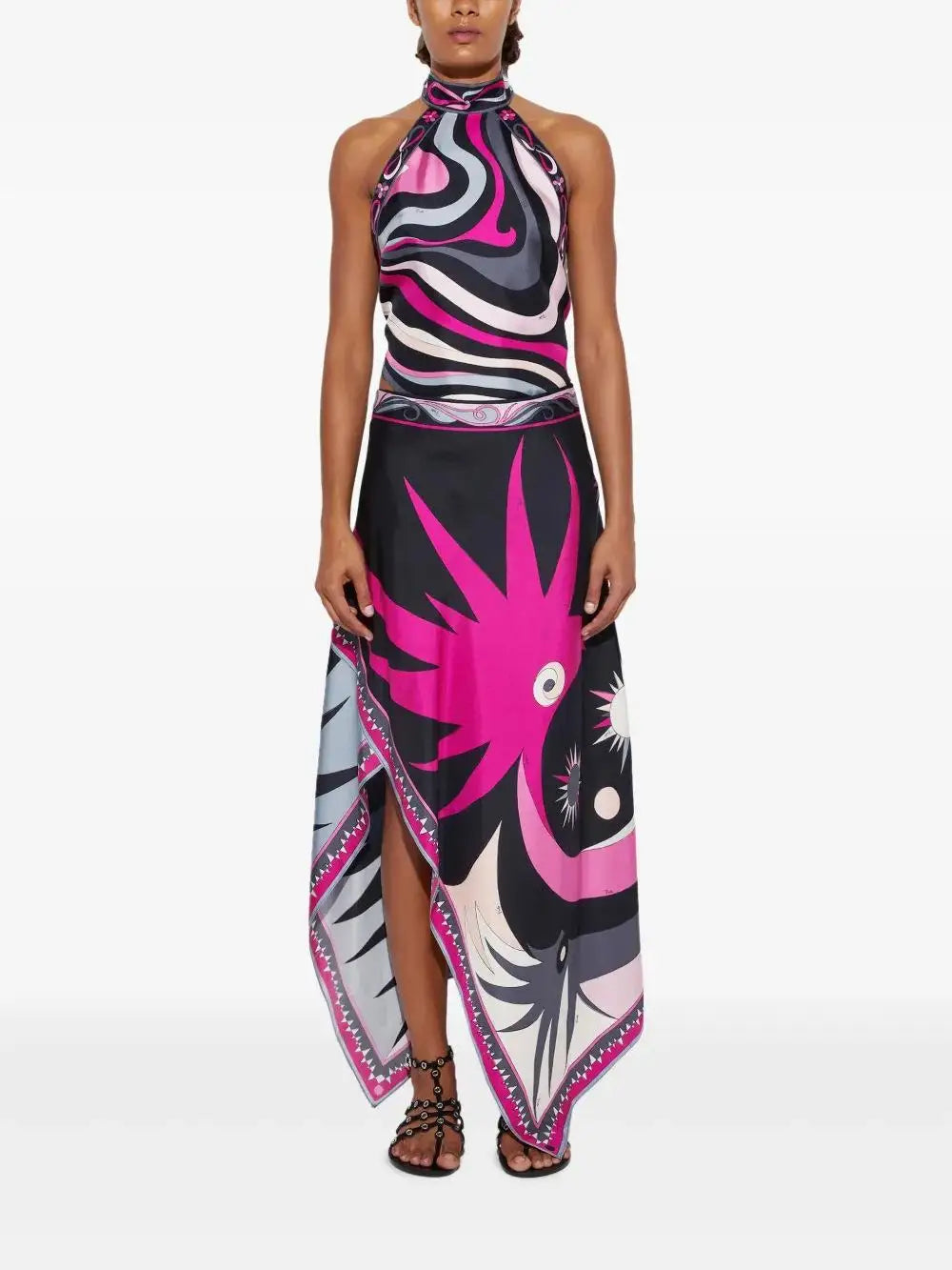 Robe Midi Femme à Imprimé Abstrait