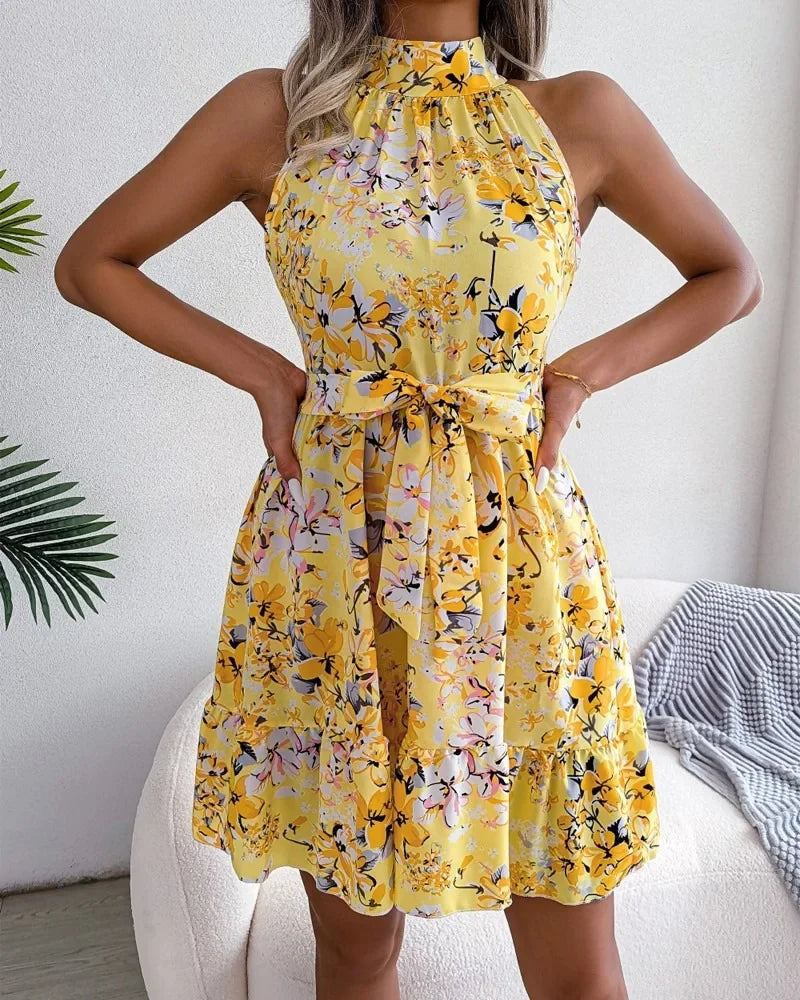 Robe Courte à Fleurs Femme