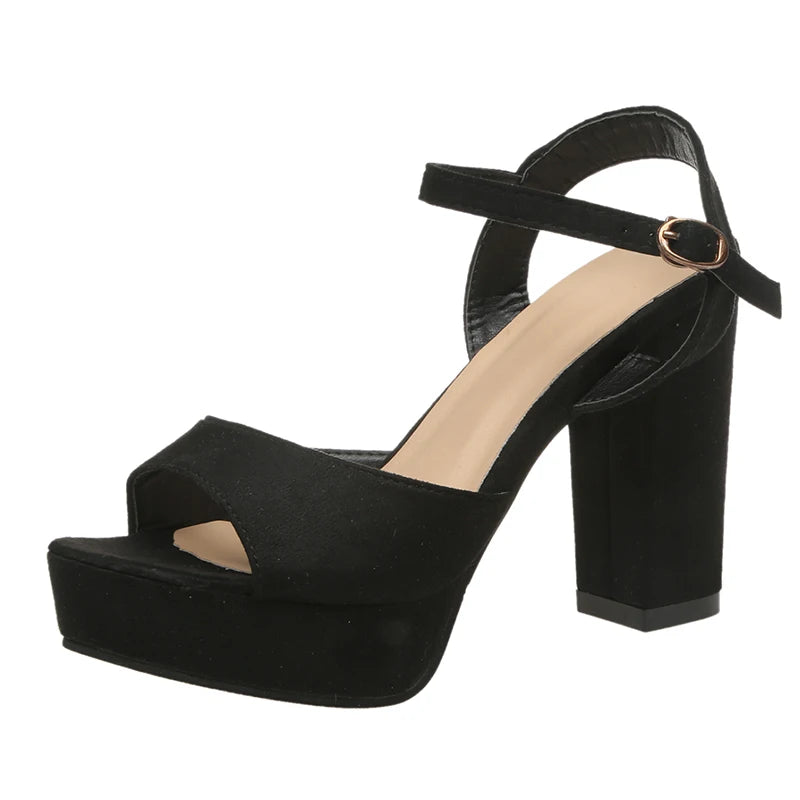 High heel sandals with ankle strap