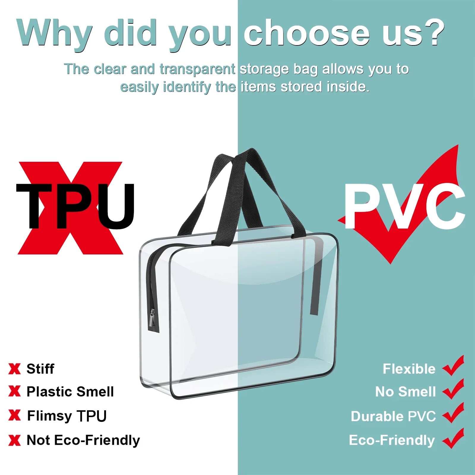 Lot de 6 Trousse Transparente