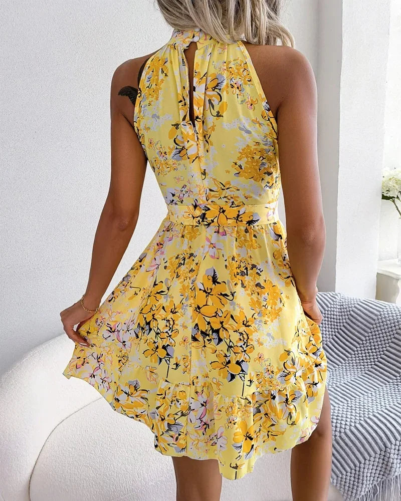 Robe Courte à Fleurs Femme