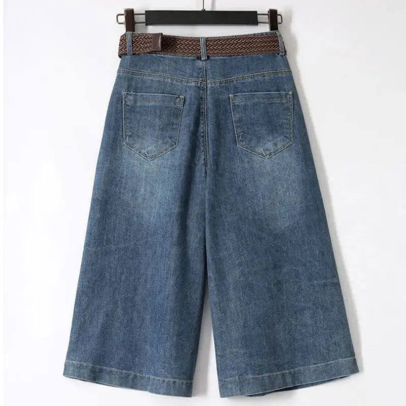Short en Jean Bleu Femme