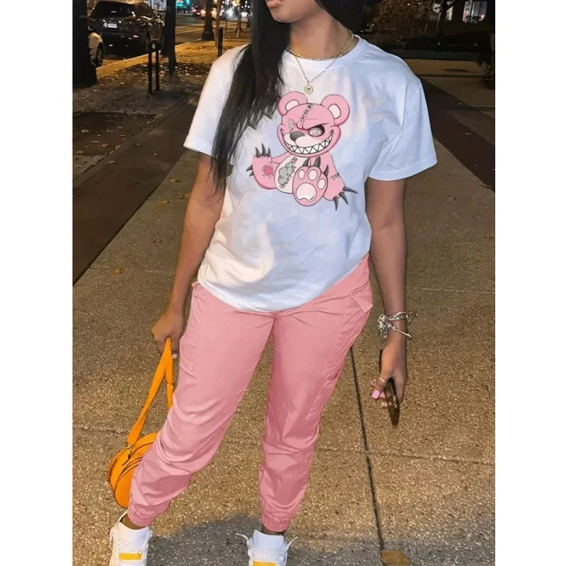 Women's Cartoon Pattern Casual T-shirt