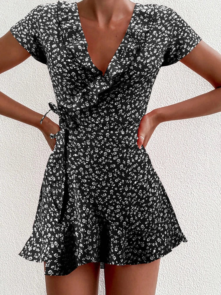 Robe Courte Fleurie Femme Été
