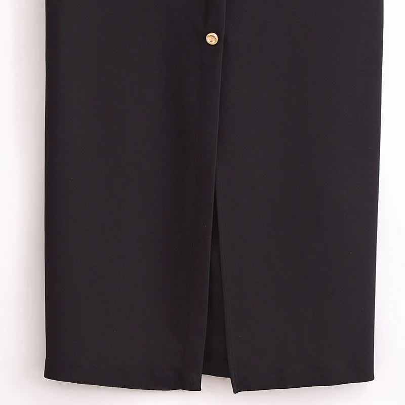 Robe Femme Élégante Sans Manches, Boutonnée avec Ceinture