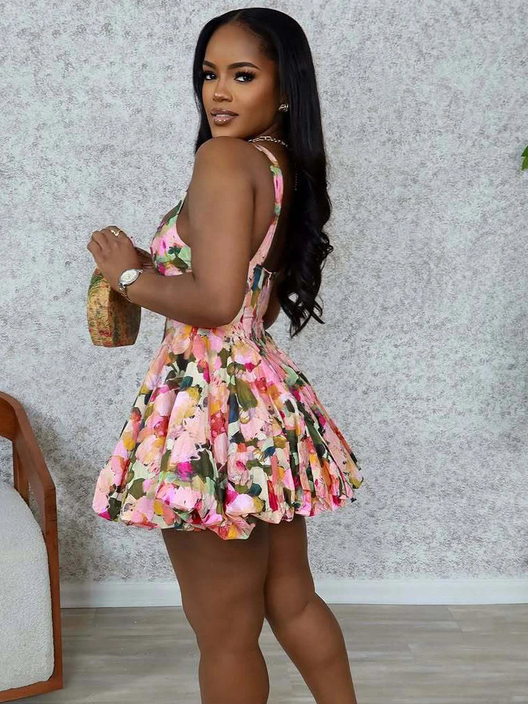 Robe Courte d'Été à Fleurs