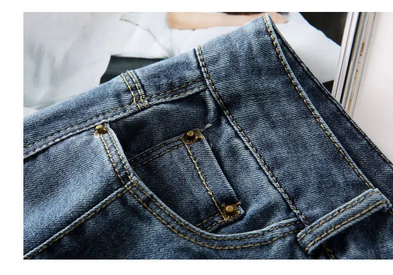 Short en Jean Bleu Femme