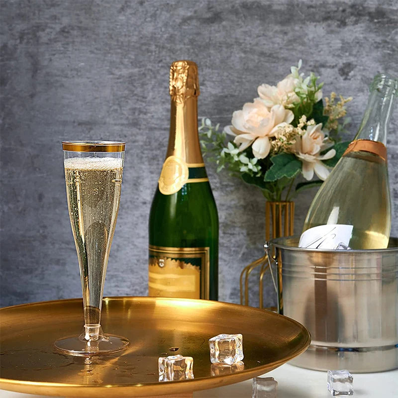 5pcs 135ml Disposable Plastic Champagne Cups