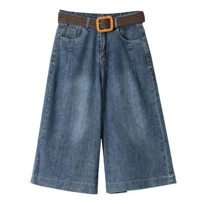 Short en Jean Bleu Femme