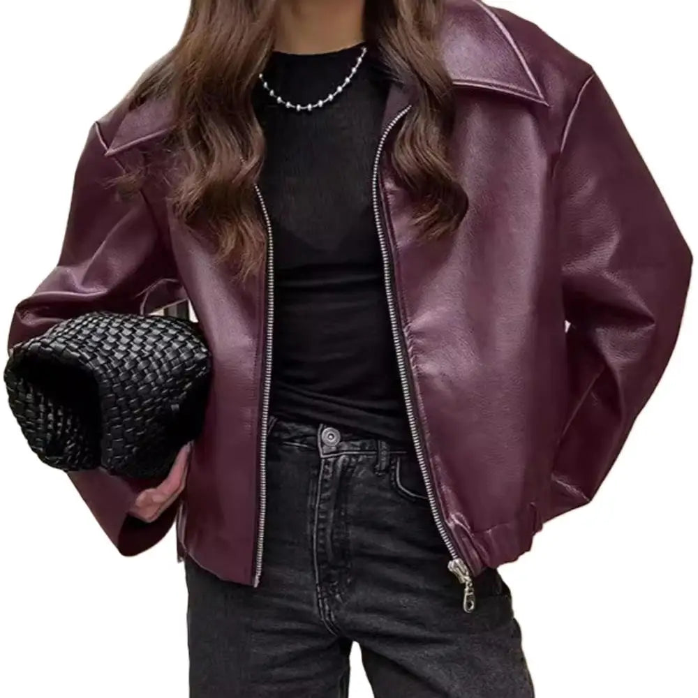 Veste en Simili Cuir Femme