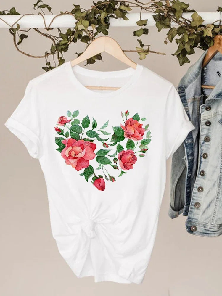 Love Heart Print T-Shirt