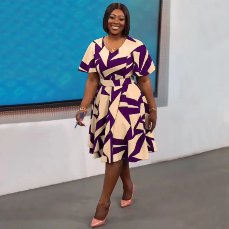 Robe Mini d'Été Femme Grande Taille