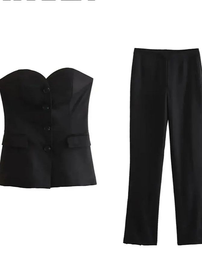 Ensemble Élégant Sans Bretelles pour Femmes