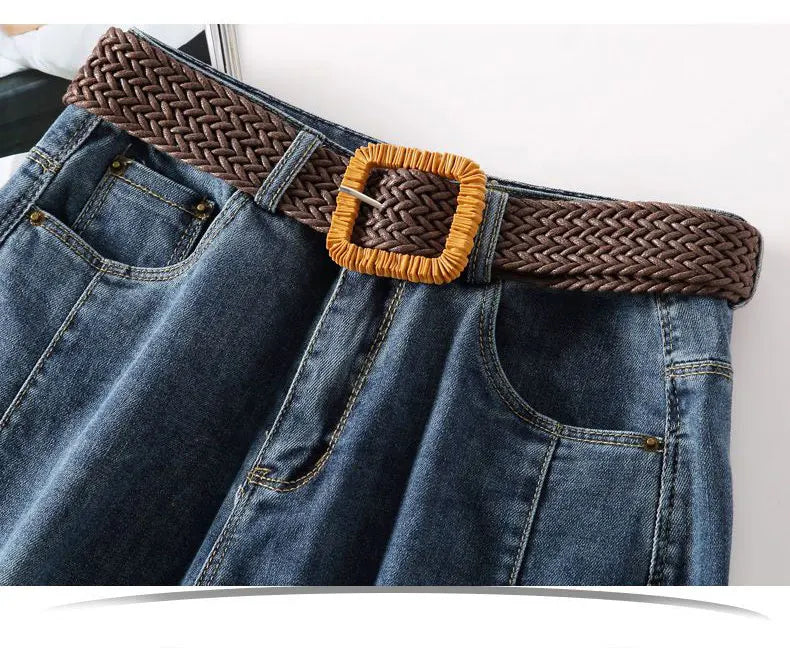 Short en Jean Bleu Femme