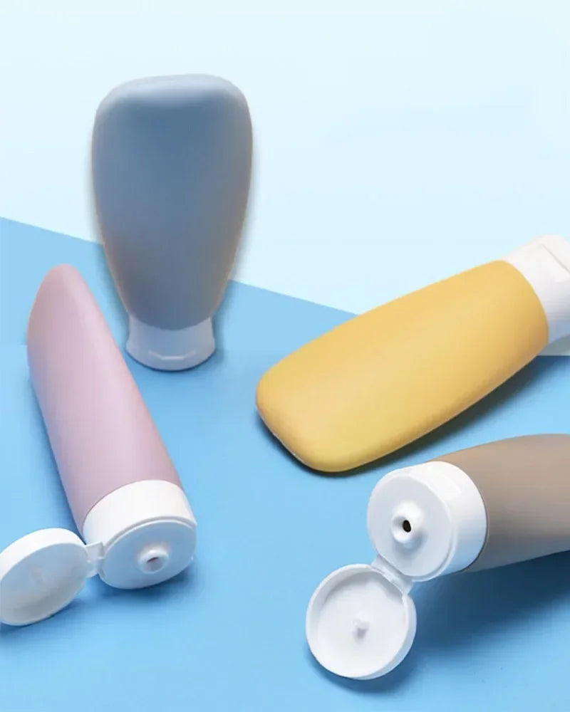 Coffret de 4 Bouteilles Rechargeables en Silicone