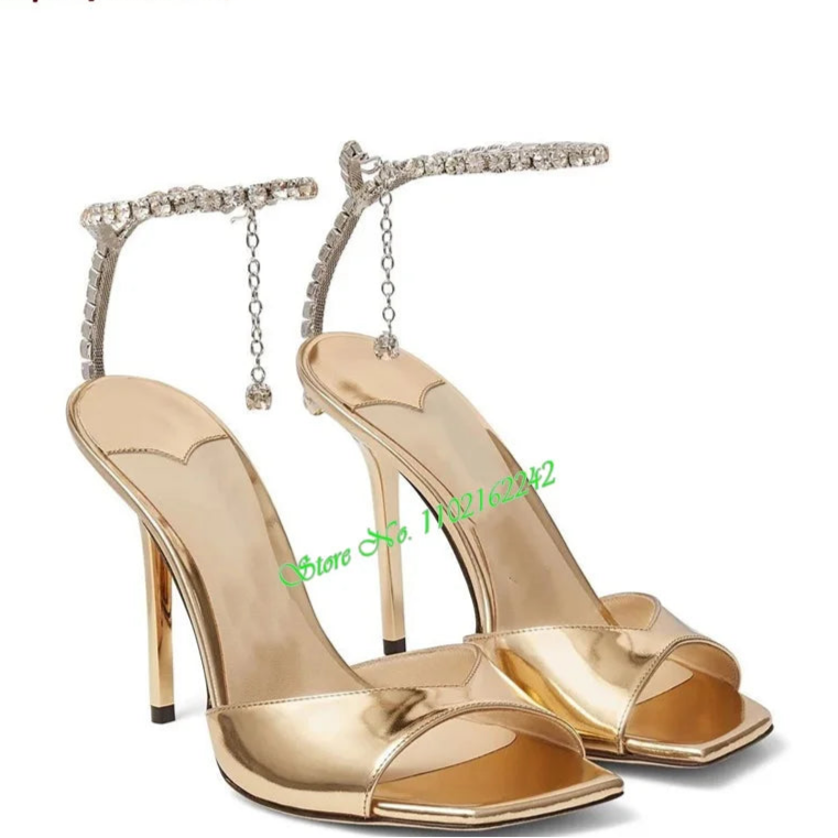 Rhinestone high heel sandals