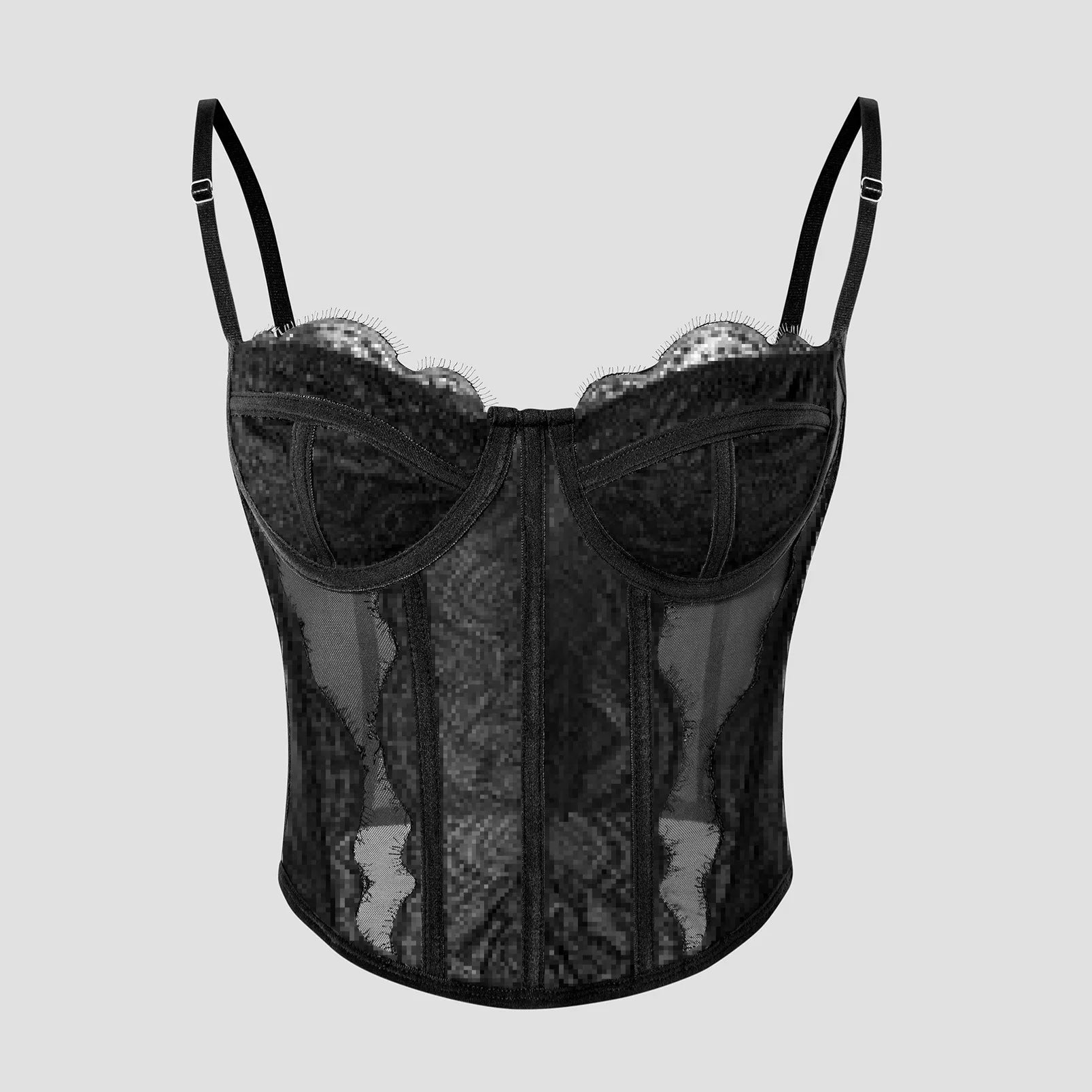 Top Femme en Dentelle Transparente