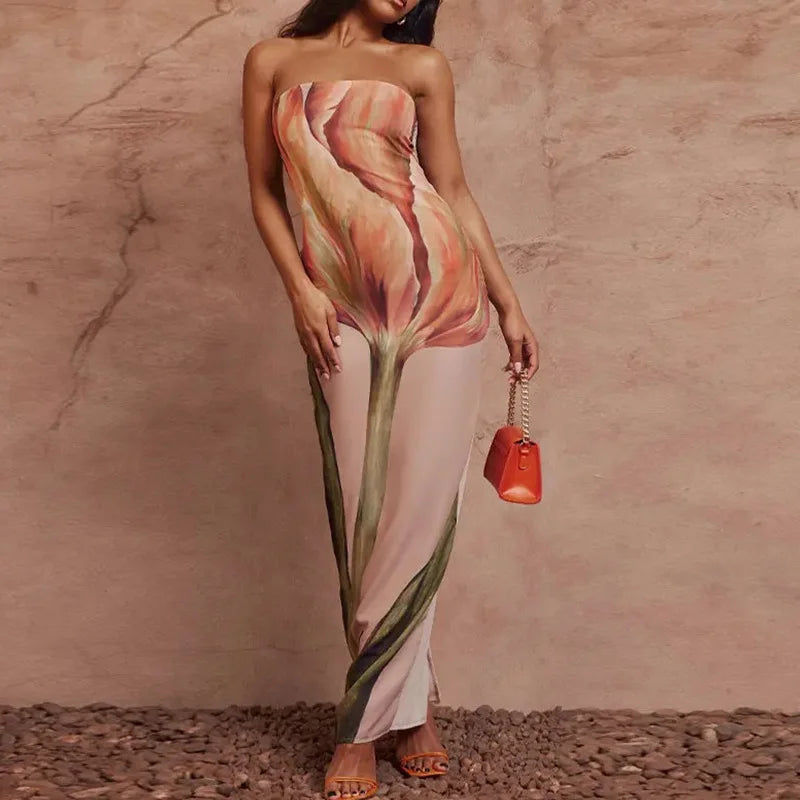 Robe Longue Femme Sans Bretelles