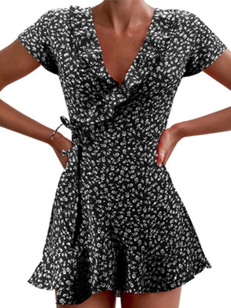 Robe Courte Fleurie Femme Été