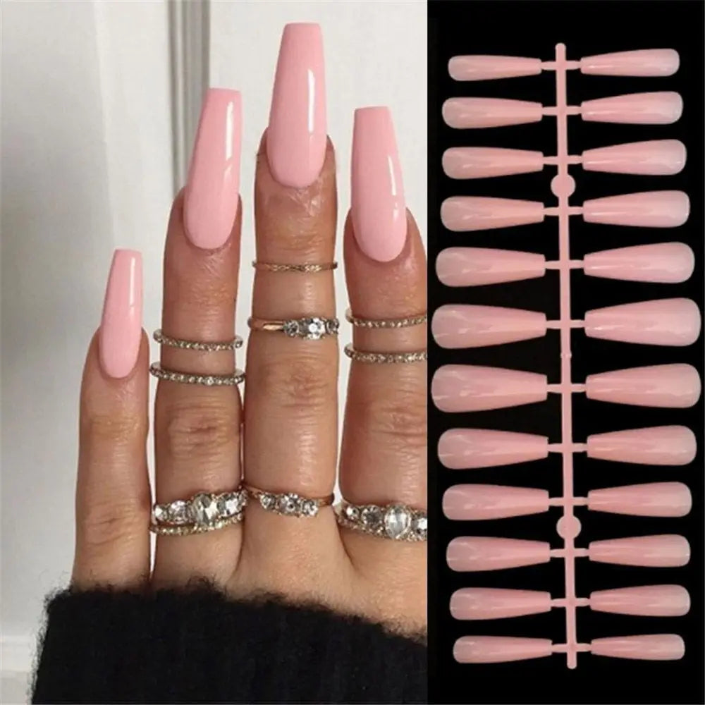 24pcs Faux Ongles Carrés