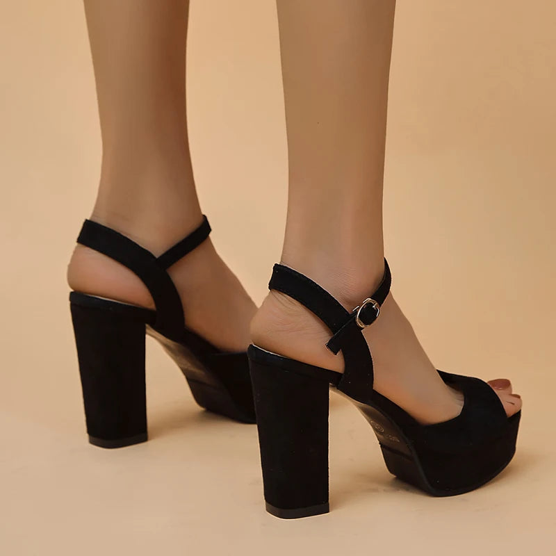 High heel sandals with ankle strap