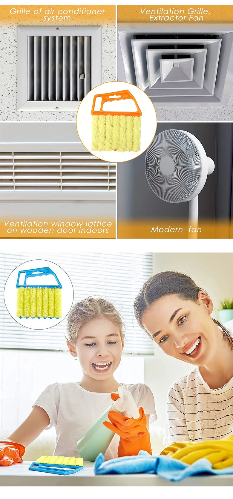 Brosse de Nettoyage Microfibre pour Vitres & Climatiseur